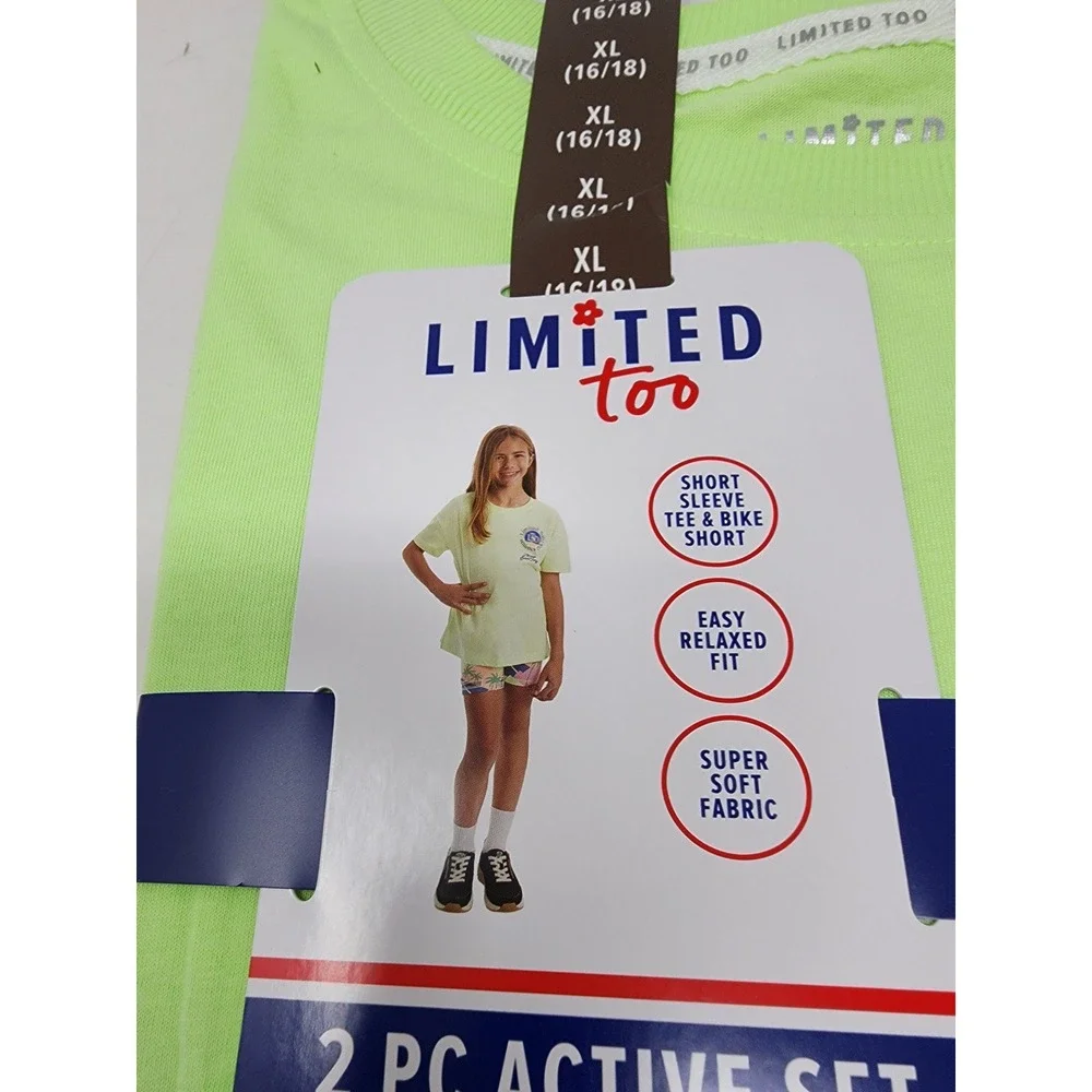 Limited Too‎ Girls Athletic 2 PC Active Set Green Poly Blend Casual Size XL